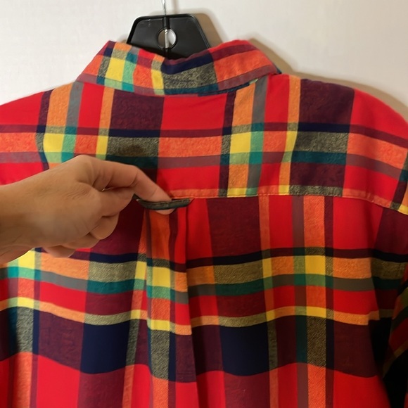 US Polo  Assn plaid button down shirt with stretch Men’s size Large - Picture 3 of 16